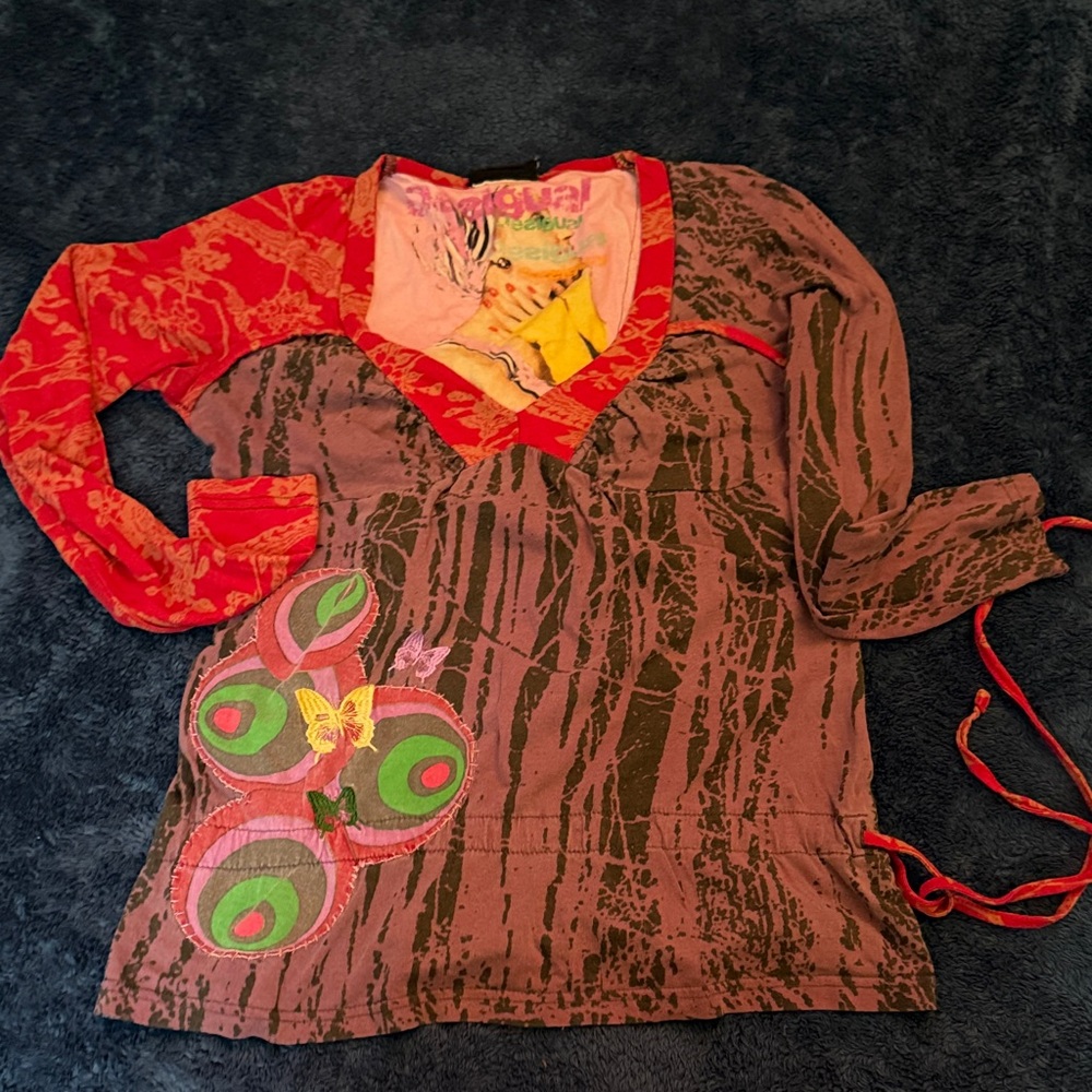 Desigual Multicolor Graphic Long Sleeve Top